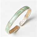 Serene Jade Inlay Open Cuff Bracelet