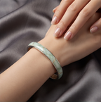Serene Jade Inlay Open Cuff Bracelet