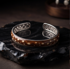 Amber Petal Open Cuff Bracelet