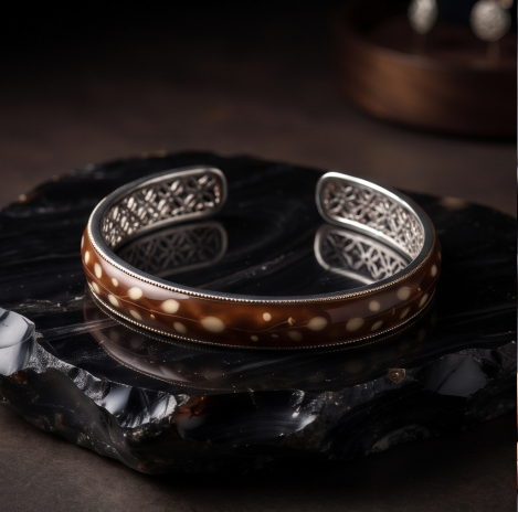 Amber Petal Open Cuff Bracelet