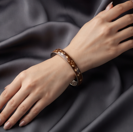 Amber Petal Open Cuff Bracelet