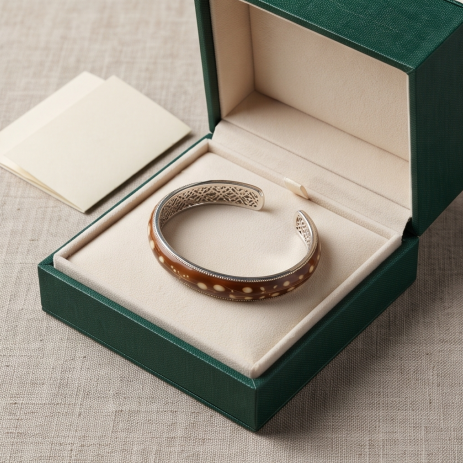 Amber Petal Open Cuff Bracelet