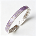 Lavender Leaf Open Cuff Bracelet