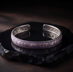 Lavender Leaf Open Cuff Bracelet
