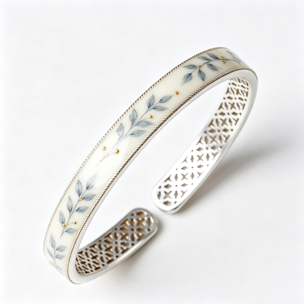 Ivory Leaf Open Cuff Bracelet