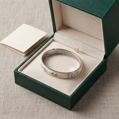 Ivory Leaf Open Cuff Bracelet