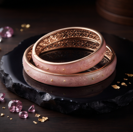 Rose Petal Botanical Open Cuff Bracelet