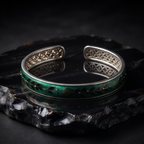 Emerald Leaf Open Cuff Bracelet