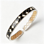 Noir Mosaic Open Cuff Bracelet