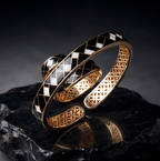 Noir Mosaic Open Cuff Bracelet