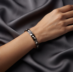 Noir Mosaic Open Cuff Bracelet
