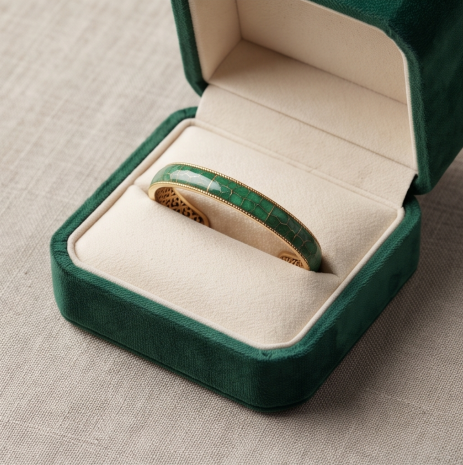 Emerald Mosaic Open Cuff Bracelet