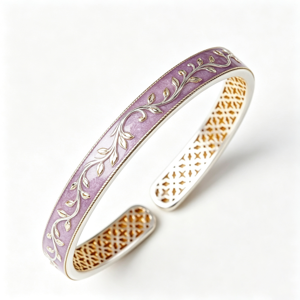 Lavender Vine Open Cuff Bracelet