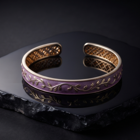Lavender Vine Open Cuff Bracelet