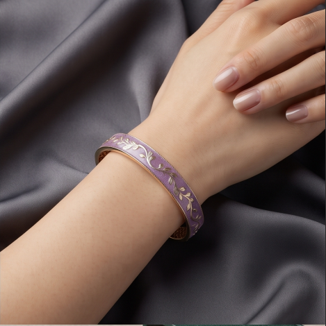 Lavender Vine Open Cuff Bracelet