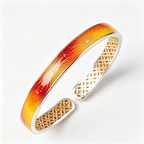 Solar Glow Sunburst Open Cuff Bracelet