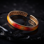 Solar Glow Sunburst Open Cuff Bracelet