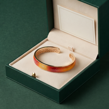 Solar Glow Sunburst Open Cuff Bracelet