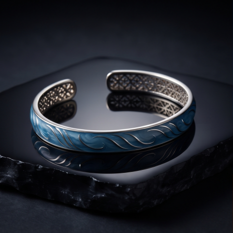 Azure Wave Open Cuff Bracelet