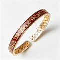 Ruby Blush Scroll Open Cuff Bracelet