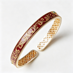 Ruby Blush Scroll Open Cuff Bracelet