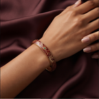Ruby Blush Scroll Open Cuff Bracelet