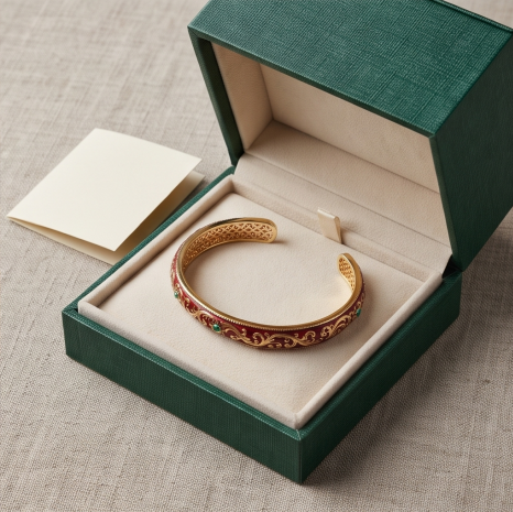 Ruby Blush Scroll Open Cuff Bracelet