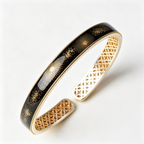 Midnight Starburst Open Cuff Bracelet