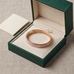 Blush Blossom Floral Open Cuff Bracelet